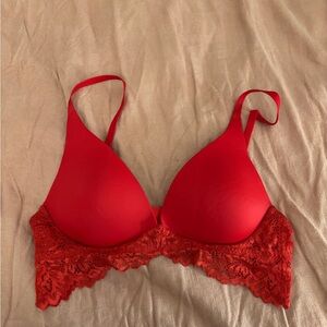 La SENZA Red Wireless Lace Bra